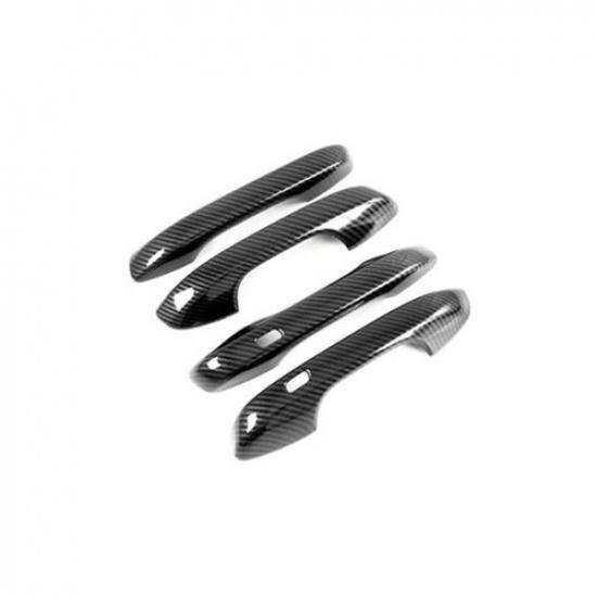 Carbon Fiber 4PCS Exterior Door Handle Cover Trim For KIA Sorento 2021 2022 2023