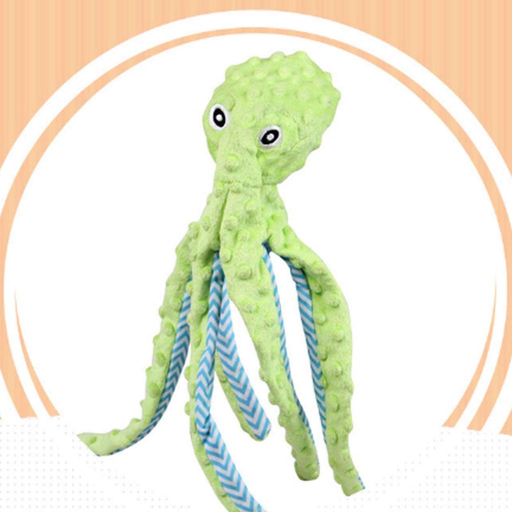 Пищащая плюшевая игрушка для собак в форме милого осьминога, интерактивная, уменьшающая скуку, мягкая игрушка для жевания для маленьких, средних и больших собак