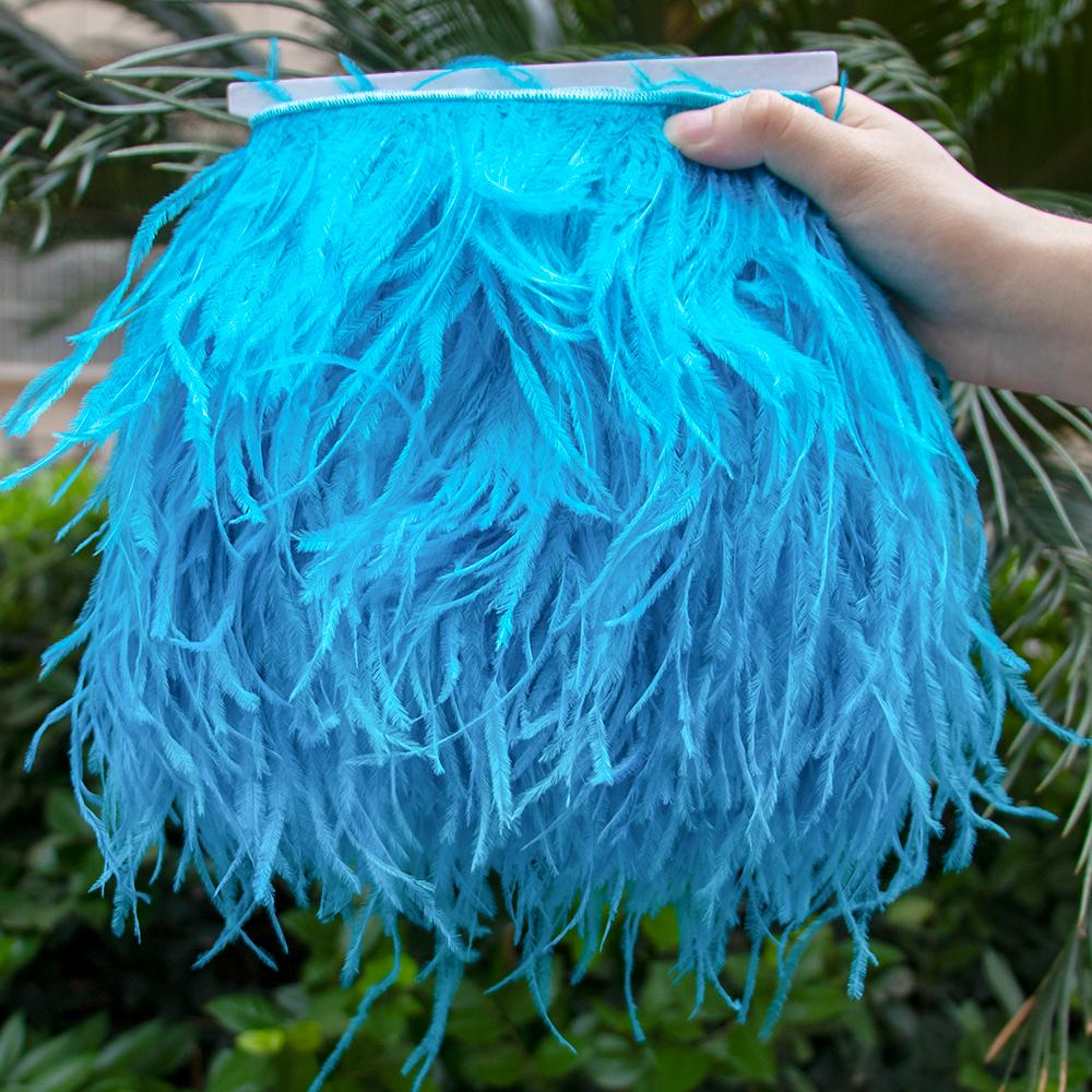 Feather1Meter Отделка из страусиных перьев 10-15/15-18/18-22 см Перья Бахрома Лента для Домашней Вечеринки Платья Шитья Свадебного Украшения Высокое Качество