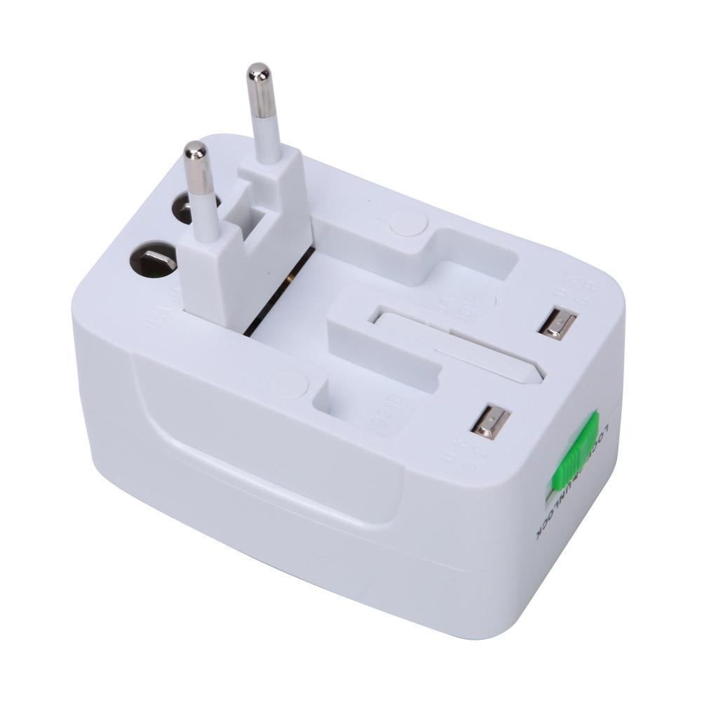 Flame Retardant ABS Single USB International Travelling Power Plug Adapter AC 100 240V 10A