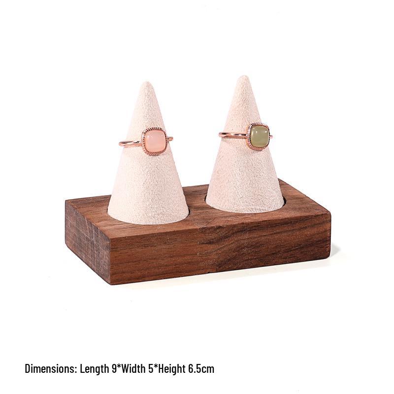 Walnut Jewelry Display Stand Set: Ring Tray & Necklace Mannequin