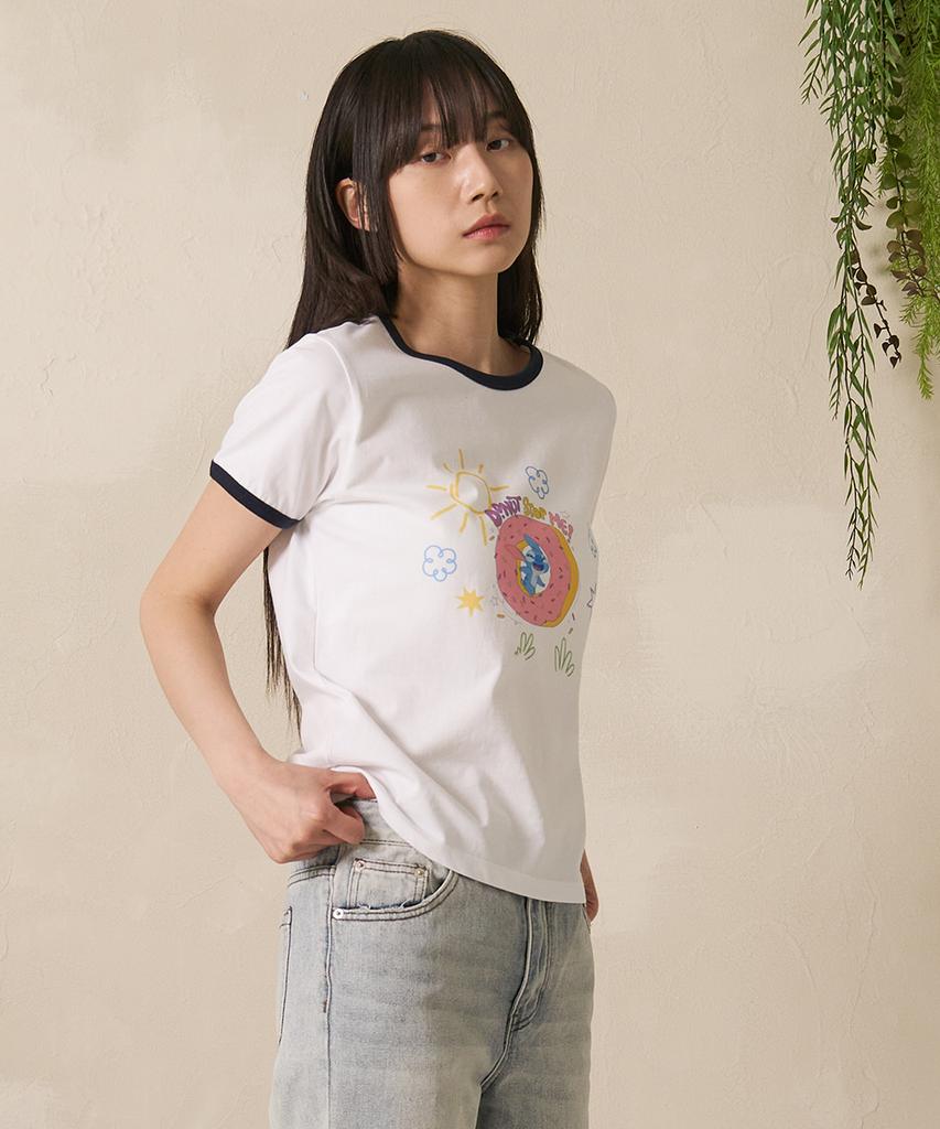 FDR Stitch_Sunny Donut Ringer Tee White
