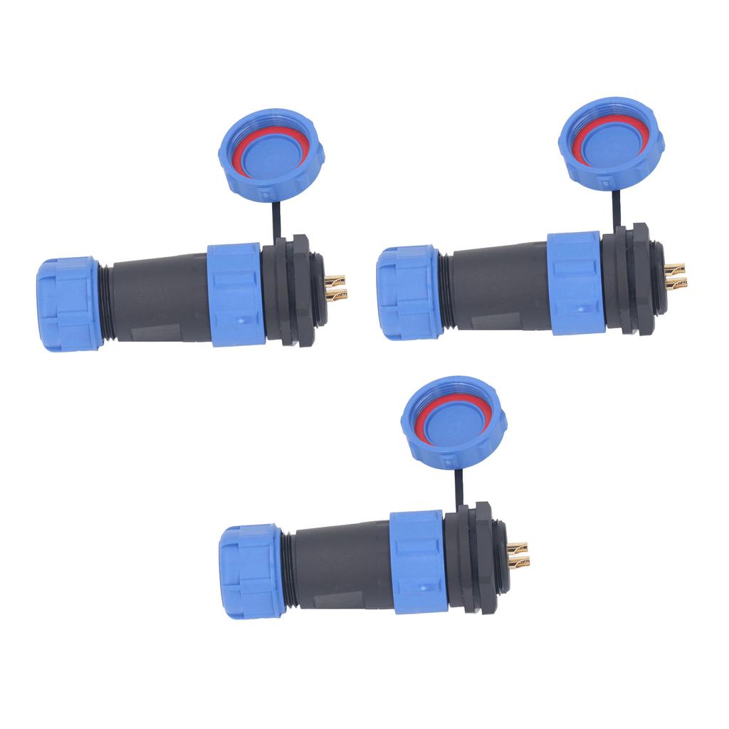 3 Pcs SP21 Aviation Connector 2 Pin IP68 Waterproof Rear Nut Connector AC500V 30A