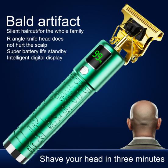 Машинка для стрижки волос с острым лезвием из нержавеющей стали, мощным цифровым дисплеем, длительным временем ожидания, низким уровнем шума, электрической беспроводной машинкой для стрижки волос
