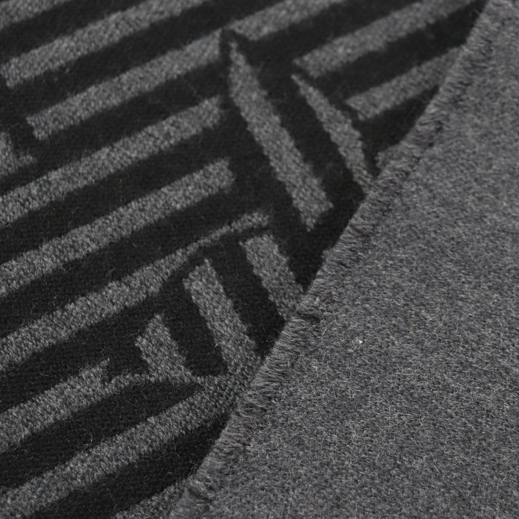 Excellent LOUIS VUITTON Scarf Echarpe LV Harmony with logo patch gray M77944 Used