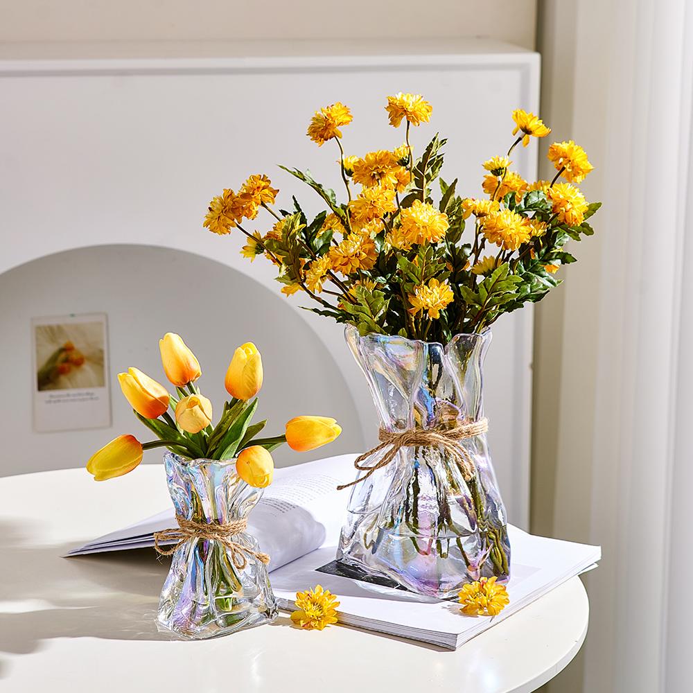 Абстрактная стеклянная ваза для домашнего декора Цветочные прозрачные горшки для растений Декоративное украшение для гостиной Декор для террариума Современный домашний декор