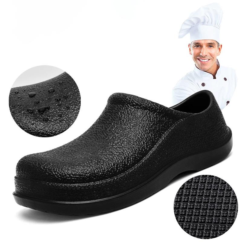 Men Chef Shoes Man Summer Beach Slippers Water Proof Oil Proof Kitchen Shoes Non Slip Garden Clogs Hotel Work Shoe EVA Sandal