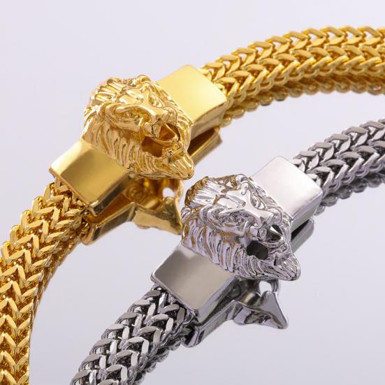 Мужской браслет с декором в виде льва, браслет в стиле хип-хоп, круглый, гладкий, тонкая работа, ювелирное изделие, подарок, наручный аксессуар