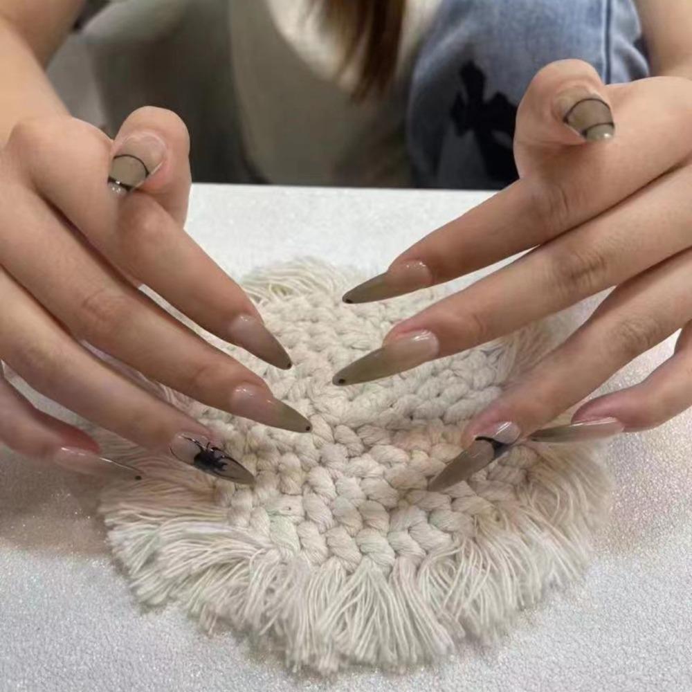 Ногти с острым кончиком, накладные, носимые, маникюр, типсы для ногтей, водостойкие, миндалевидные, искусственные ногти, женские