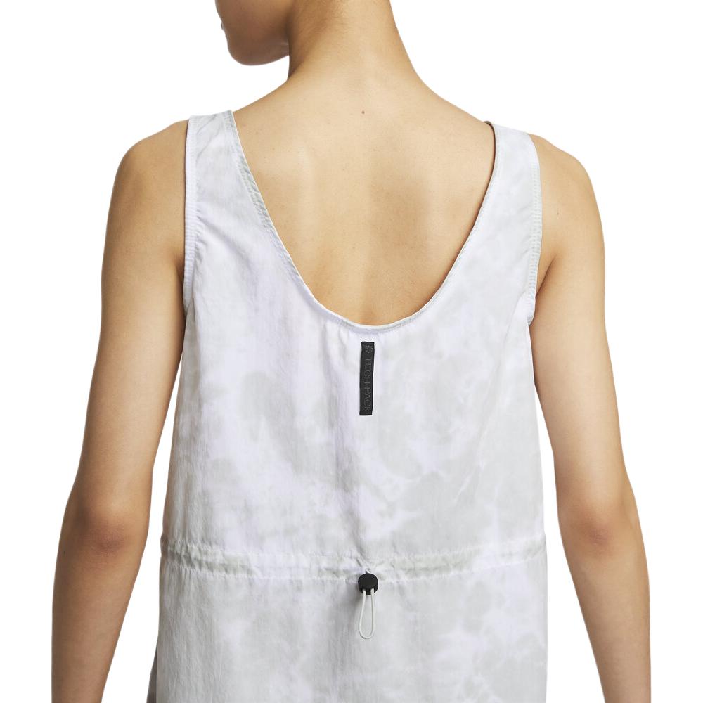 Nike Спортивное платье без рукавов с вышитым логотипом Tech Pack, с полумолнией и принтом тай-дай, женские платья светло-серебристого цвета DV8486-034