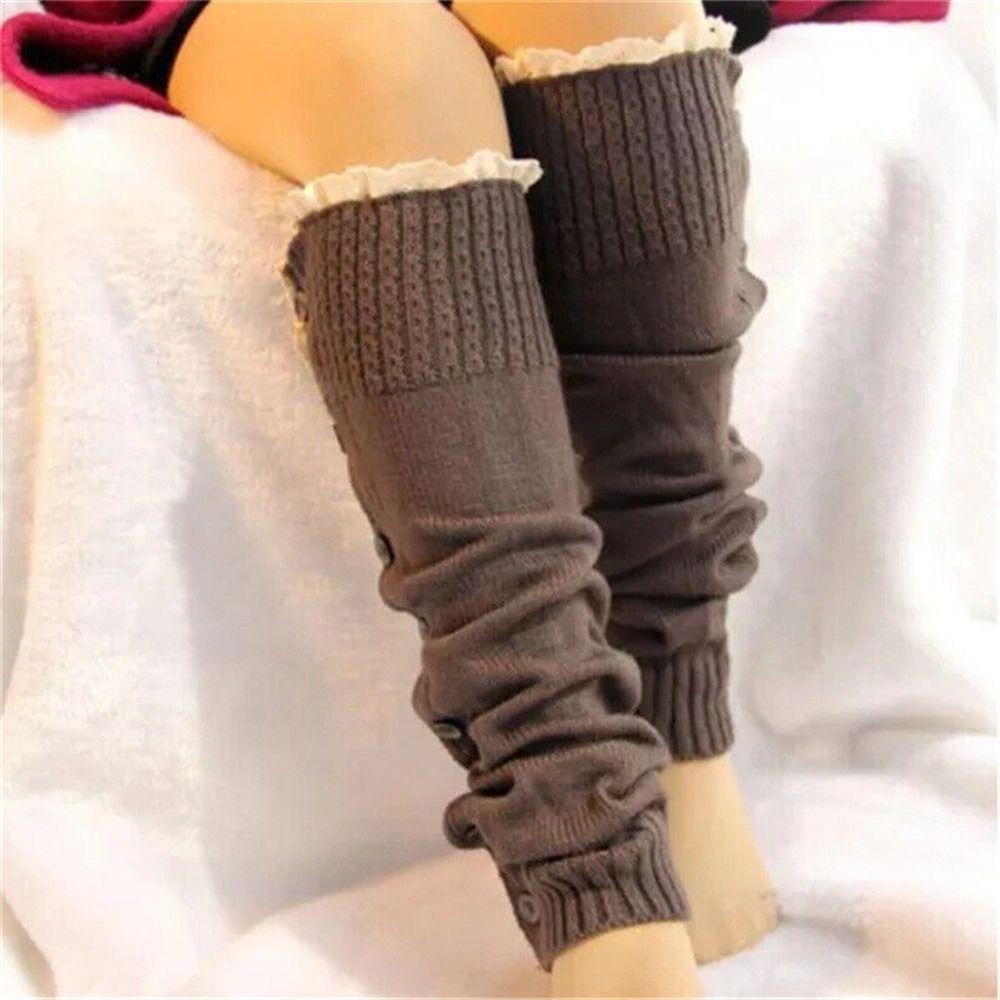 Women Lace Foot Covers Warm Boot Socks Ankle Warmer Knitted Socks Leg Warmers