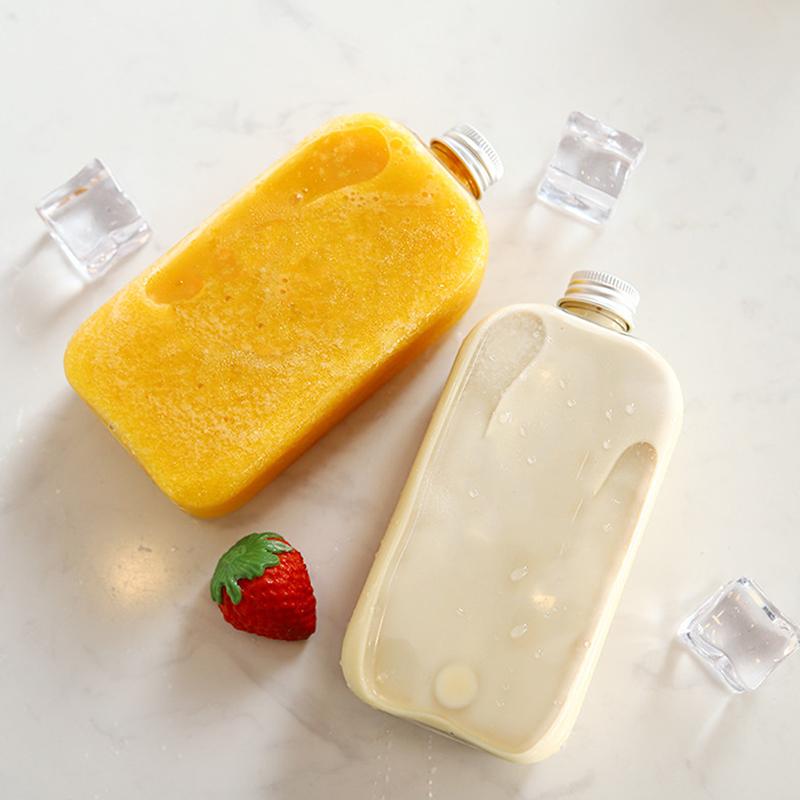 Бутылка для напитков 400 мл, квадратная бутылка для напитков, молока, чая, сока, холодного напитка