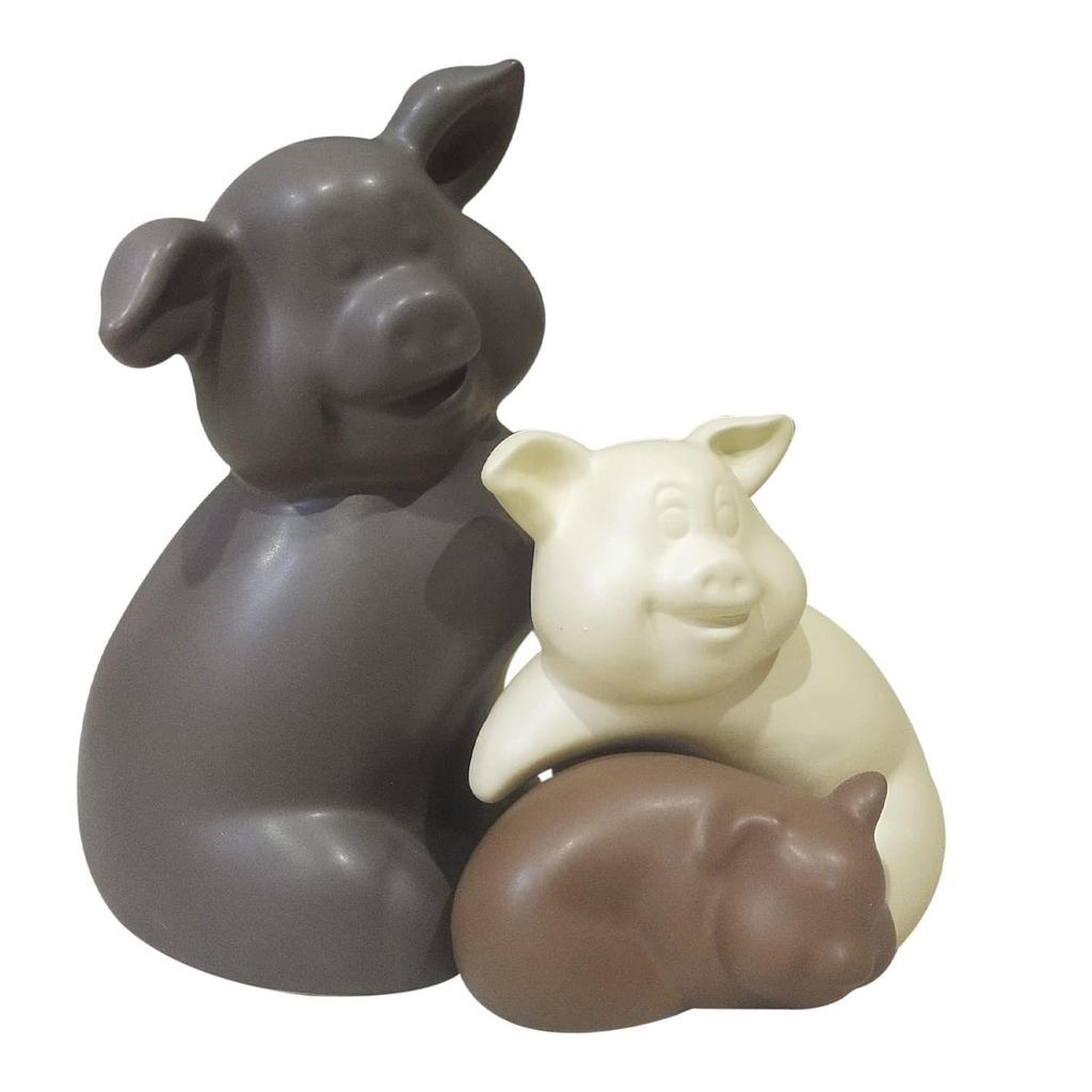 Домашний декор Teddy Piggy Family Матовая отделка Керамические фигурки