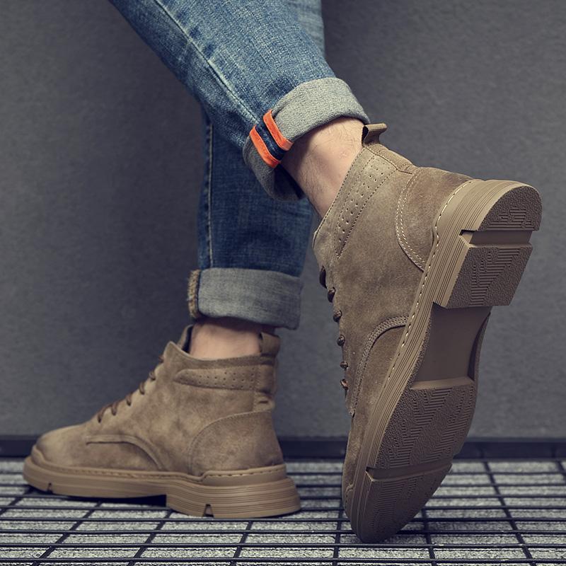 All-match Men Leather Shoes High Top Man Trainers Casual Mens Walk Footwear Warm Winter Boots Luxury Brand Vulcanized Sneakers