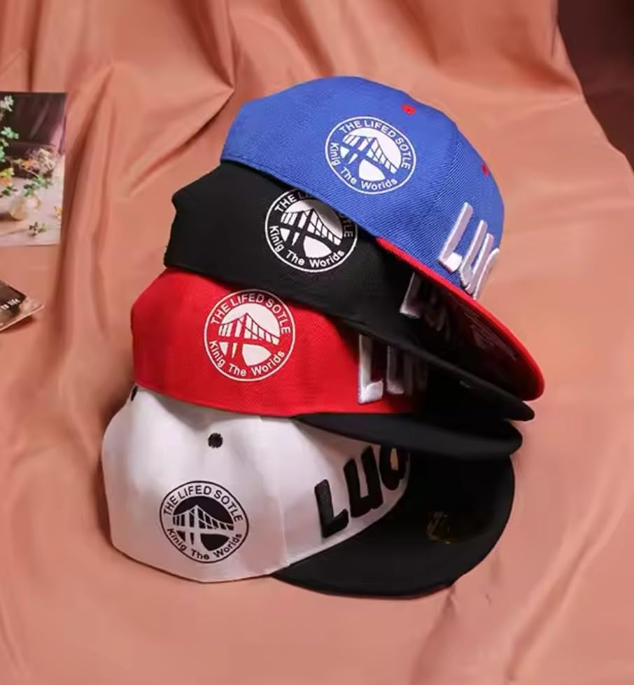 Sproutsy Kids' Flat Visor Cap, Hat for Boys and Men, Snapback, Lucky (JP, Number Size, 54.0 Cm, Blue)