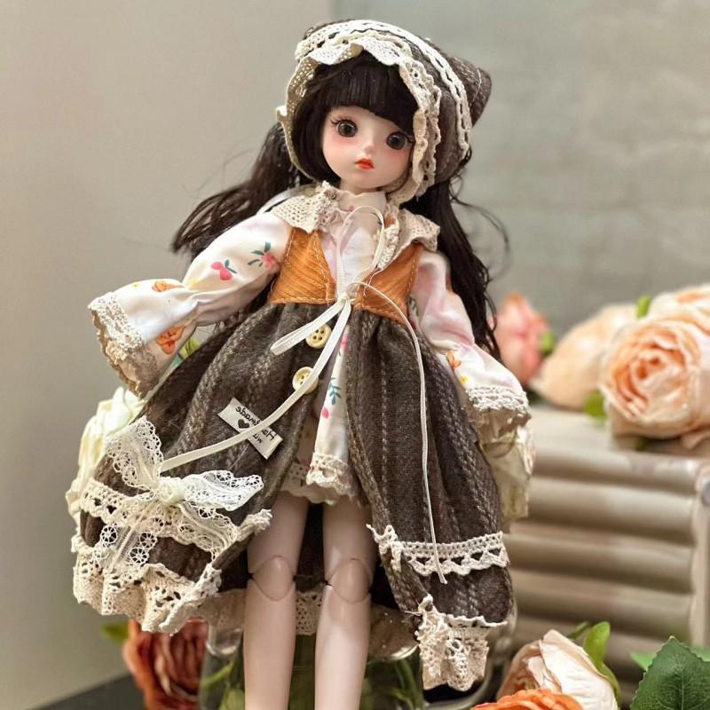 30cm Artistic BJD Doll Set With Custom Outfit - 1/6 Scale Collectible Fashion Girls Ages 7-14