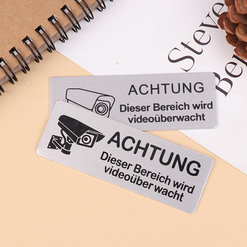 Внимание Видеонаблюдение Наклейка На Стену Наклейка Металлическая Домашняя Дверь Двор Сад Декор Для Дверной Панели Пространство Наклейка С Клеем