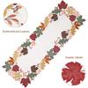 Thanksgiving Table Runner Embroidered Fall Leaves Table Centerpieces 72 inches Long Leaves Autumn Maple Leaf Cut Out Dinning Coffee for Party White