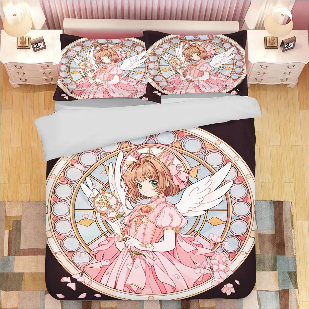 Аниме Наволочки с принтом Cardcaptor Sakura для взрослых и детей Пододеяльник Одеяло Домашняя мода Мальчики Девочки 3D Постельное белье