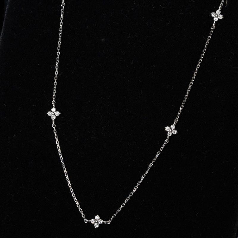 High-Grade Four-Leaf Clover Necklace Women's Collarbone Chain Full Of Stars Super Flash Light Luxury Hundred Temperament Necklace