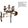 Rotating Metal Stake Halloween Skeleton Rock Trio Wind Spinner, Handmade Kinetic Garden Sculpture Yard Lawn Ornament for Outdoor Decor, Unique Musical