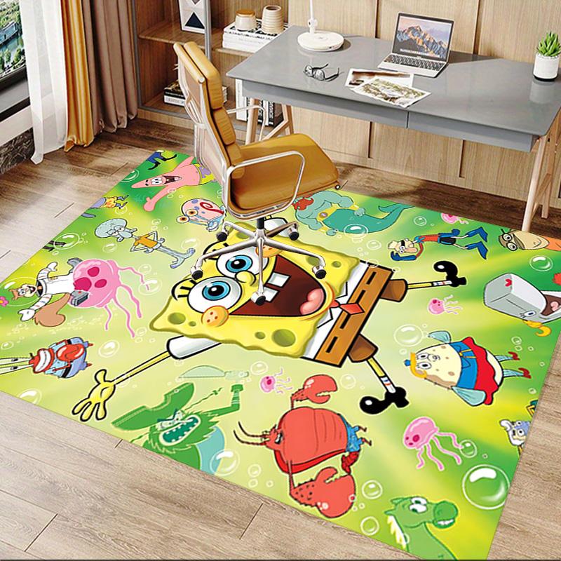 1pc Spongebob Squarepants Adventure Carpet for Playroom Bedroom Living Room Sofa Home Decor,kids Game Area Rug Non-slip Floor Mat Y7296