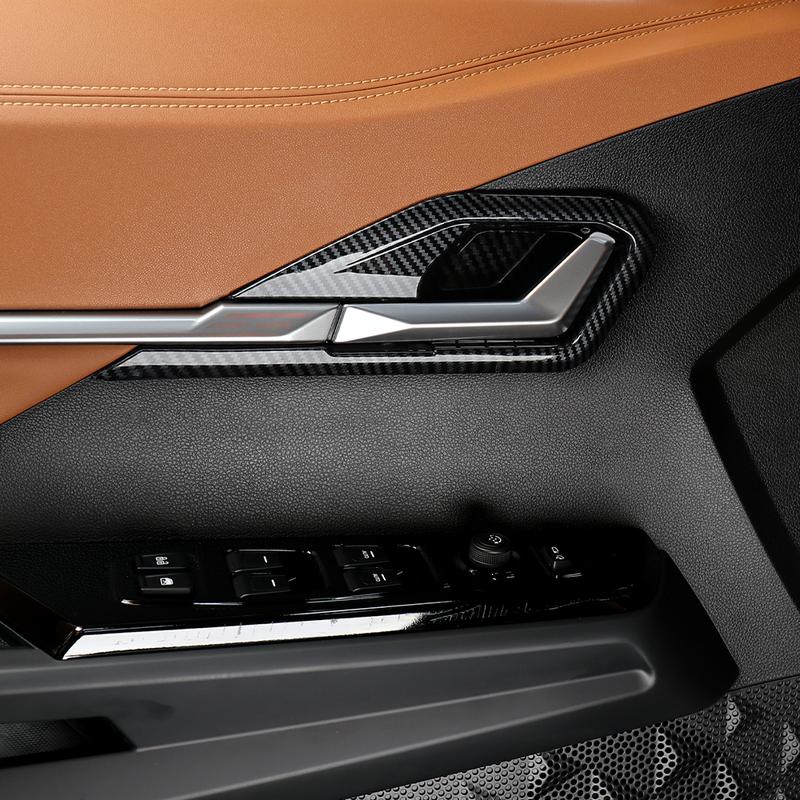 4Pcs Carbon Black ABS Door Bowl Molding Trim Decorative Strip Cover for SSANGYONG TORRES/TORRES-EVX/ACTYON -2026 LHD/RHD