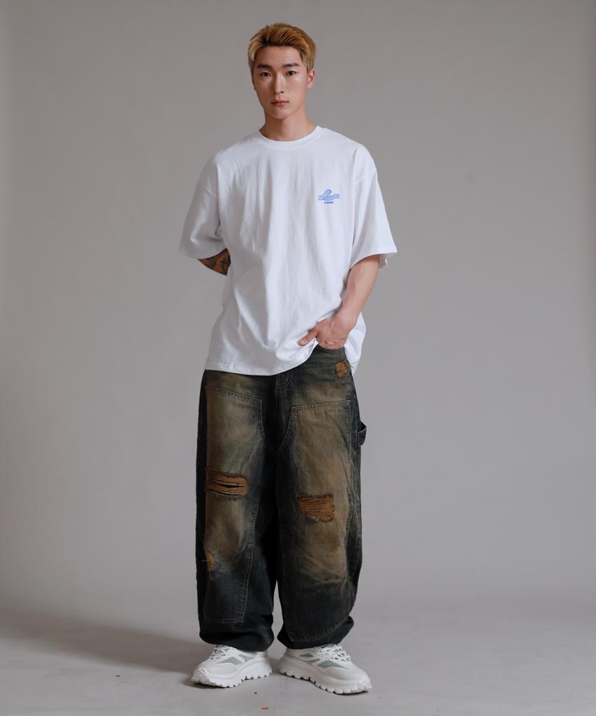 LIKE THE MOST Surfing Lamo Oversized Short Sleeve T-Shirt_White