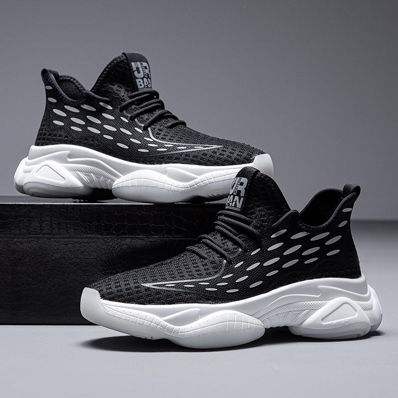 Мужская обувь очень большого размера, новые сетчатые спортивные туфли лето 2025, модная повседневная обувь, папины кроссовки на толстой подошве с внутренней высотой