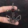 Faceted Mozambique Garnet Pendant Copper Wire Wrapped Pendant Handmade Anchor Pendant Copper Jewelry Genuine Gemstone Pendant Gift For Women