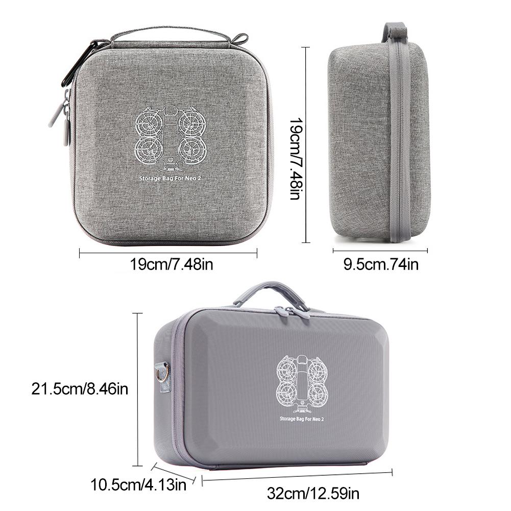 Carrying Case For DJI Neo 2 Drone Storage Bag Drone Accessories Hard Shell Travel Box PU Leather Splash-proof Shouder Bag