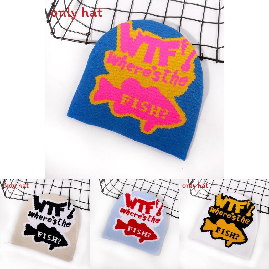 Fashion Color Blocked Letter Pattern Neutral Casual Warm Knitted Hat For Unisex Daily Fashion