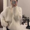 Женский толстый свитер из искусственной норки: Свободный крой, Уютный пуловер на осень/зиму