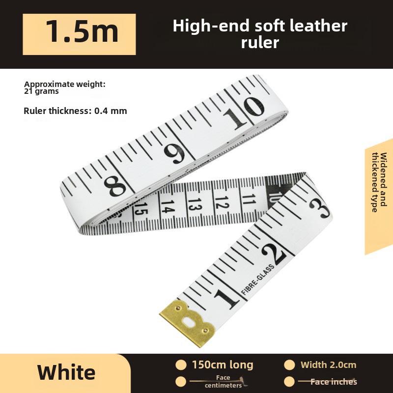 «Белая линейка с дюймами/футами и цветной мягкой швейной лентой — портновский измерительный инструмент»