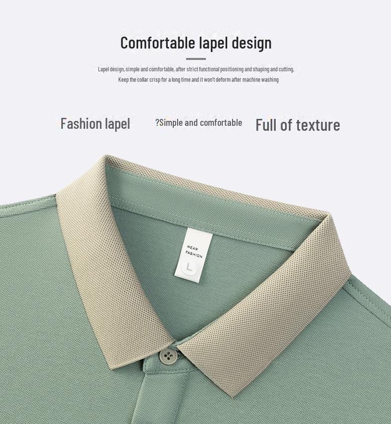 Мужская рубашка поло с коротким рукавом: Летняя повседневная легкая роскошь с вышитым лацканом для модных пап