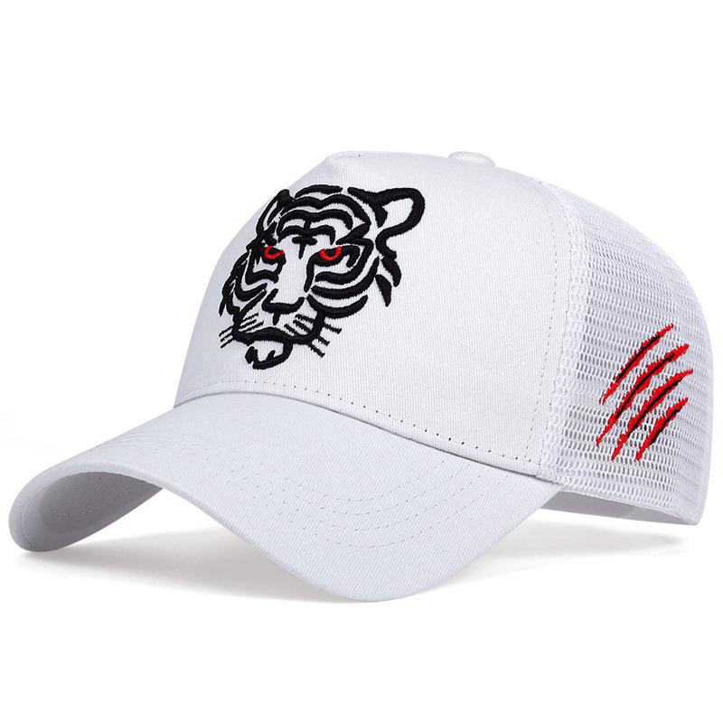Summer Tiger Head Hat Men's Breathable Big Head Purse Seine Hat High Top Embroidered Baseball Cap Sunscreen Shade Cap