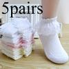 5 Pairs of Girls Socks Lace Ruffle Breathable and Comfortable Dance Princess Socks