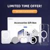 6 шт. аксессуаров подарочная коробка для iPhone 16 15 14 Plus 13 12 11 Pro Max магнитный чехол Magsafe зарядное устройство беспроводные наушники BT внешний аккумулятор