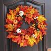 Fall Wreaths Harvest Autumn Door Wreath Christmas Halloween Decoration Pumpkin Berry Maple Leaf Artificial Wreath Home Decor