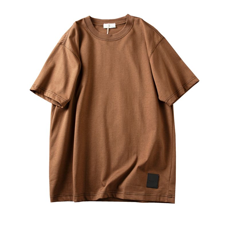 Good Reputation Product! Cabinet 289+! 230g Heavyweight Double Yarn High-Count Cotton Men's Summer Breathable Crew Neck Short-Sleeve T-Shirt