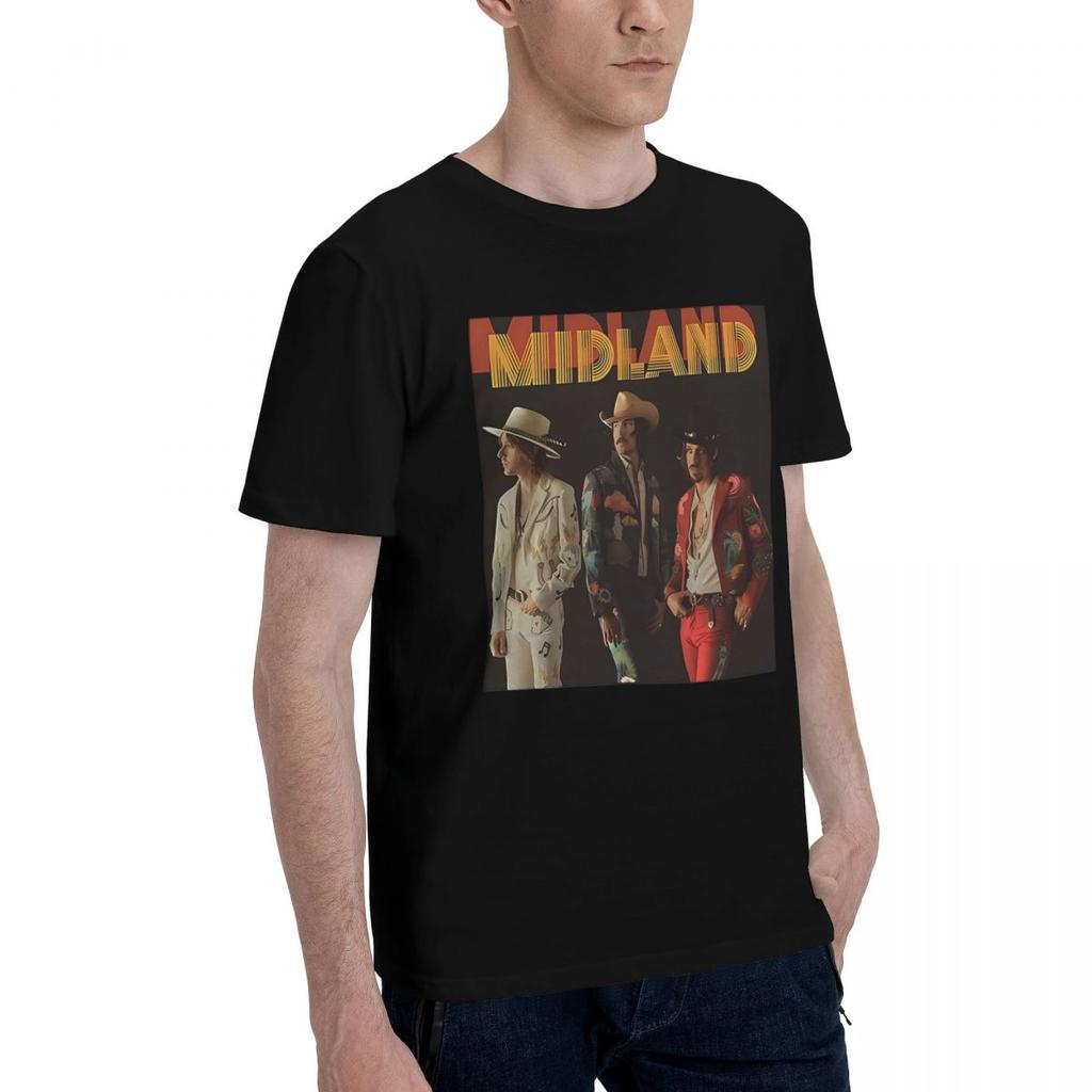 Midland Band 100 Хлопок Повседневный Дышащий Удобный Милый Дизайнерская Одежда Мужская Футболка с Графикой
