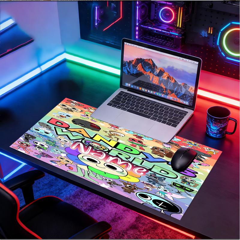 Custom Name Personalized Dandy's World Pattern Mousepad, Laptop PC Desk Mat, Decorative Desk Mat for Home Keyboard Pad Gift