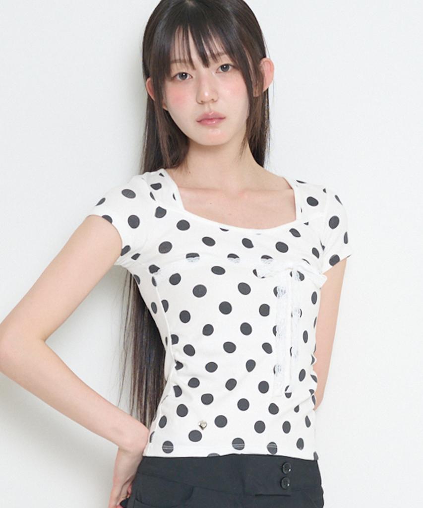 ILLIGO Pattern Point Top Dot White
