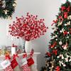 10Pcs Chritsmas Tree Pendant Christmas Artificial Berries Stem Holly Frosted Berry Picks for Xmas Tree New Year Party Home Decor