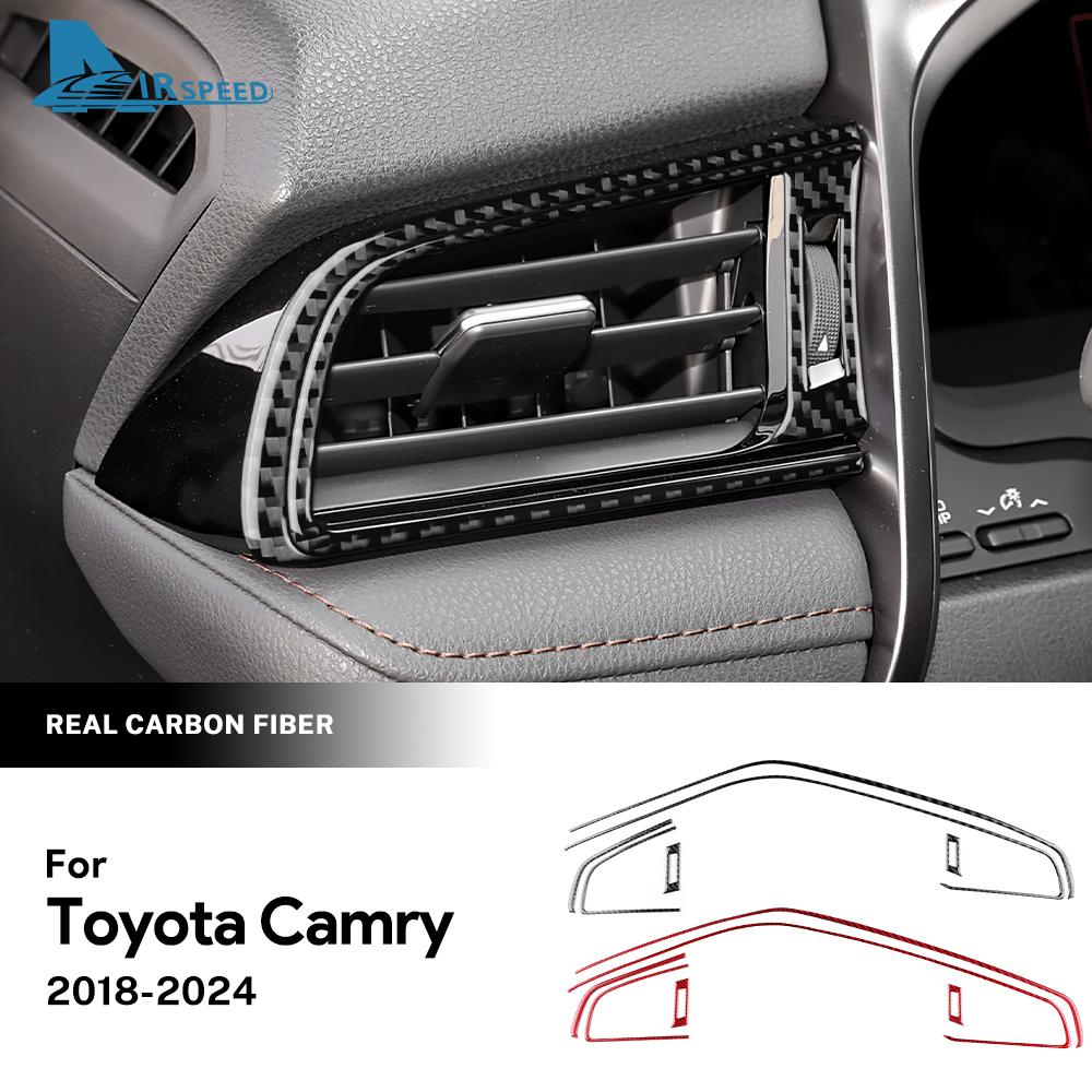 Настоящее Мягкое Углеродное Волокно Для Toyota Camry 2018 2019 2020 2021 2022 2023 2024 LHD RHD Автомобильный Пассажирский Приборный Панель Выход AC Наклейка