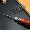 Hand Sewing Awl Set Pin Punching Wood Handle for Leatherworking Enthusiasts