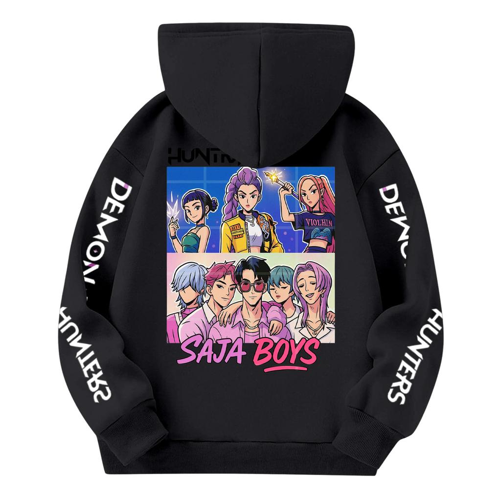 Child Fashion Lightweight Long Sleeve Pullover With Pockets Print Hoodie