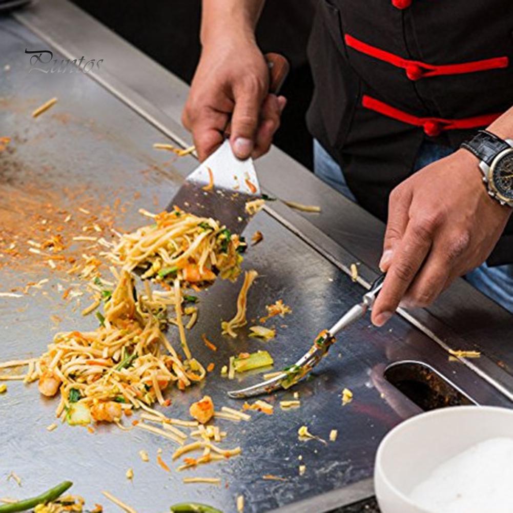 Puntos Kitchen Нержавеющая стальная лопатка для стейков, жареная лопатка, дырявая лопатка для пиццы, лопатка для чистки, инструмент