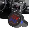 DiyStudio цифровой вольтметр термометр светодиодный 2в1 автомобильный 12В/24В автомобильный аккумулятор монитор [красный синий]