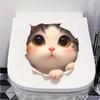 3D Стикер на унитаз "Милый котенок пробивает стену", самоклеящийся, съемный, для спальни, гостиной, домашнего декора